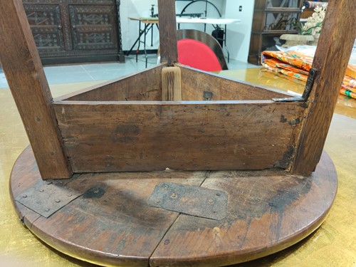 Lot 133 - An early 19th-century rustic elm cricket table...