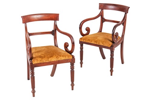 Lot 86 - Set of eight Regency mahogany dining chairs,...