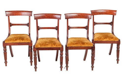 Lot 86 - Set of eight Regency mahogany dining chairs,...