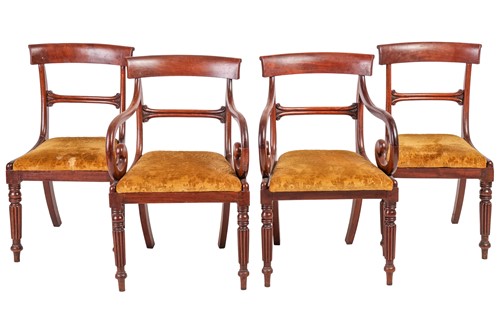 Lot 86 - Set of eight Regency mahogany dining chairs,...