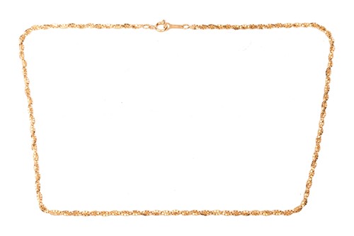 Lot 15 - A twisted box link necklace, fastened with a...