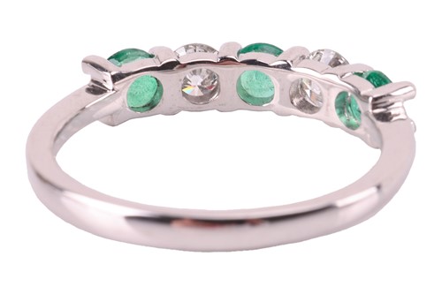 Lot 72 - An emerald and diamond five-stone ring,...