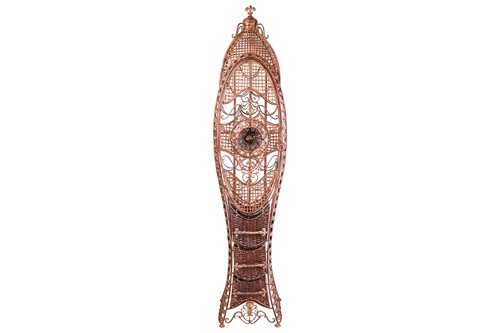 Lot 233 - A French decorative painted iron strapwork...
