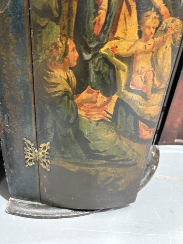 Lot 111 - A 19th century painted wood hanging corner...