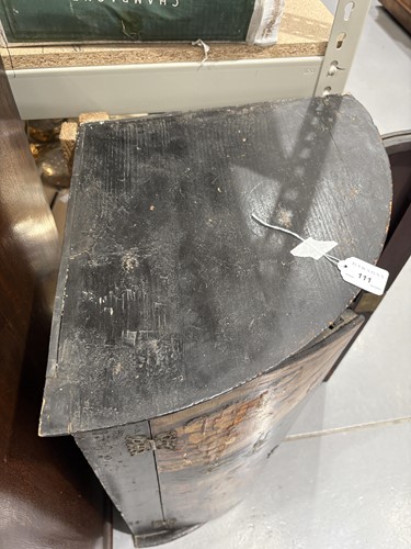 Lot 111 - A 19th century painted wood hanging corner...