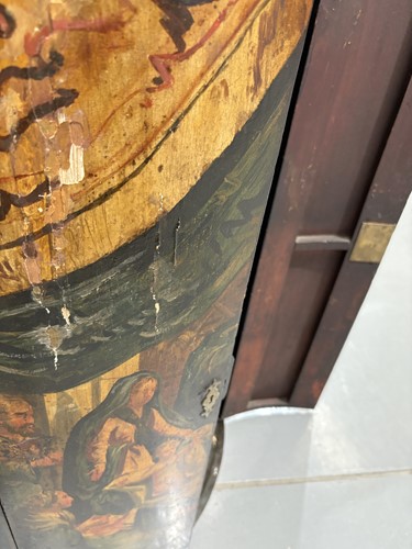 Lot 111 - A 19th century painted wood hanging corner...