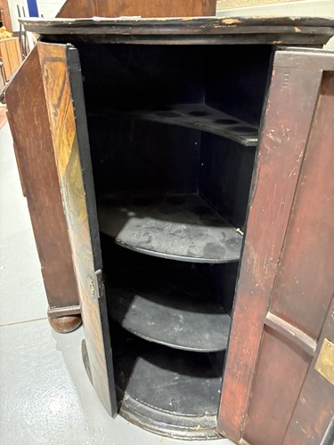 Lot 111 - A 19th century painted wood hanging corner...