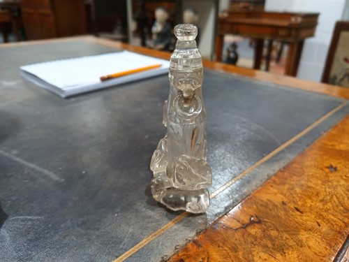 Lot 76 - A Chinese-carved rock crystal snuff flask and...