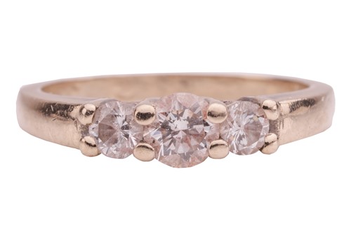 Lot 216 - A diamond trilogy ring, comprising three...