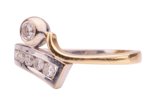 Lot 127 - A diamond-set crossover ring, featuring a...