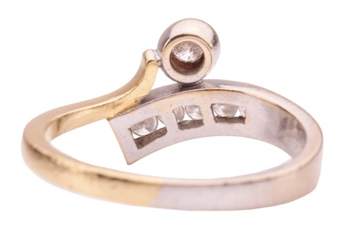Lot 127 - A diamond-set crossover ring, featuring a...