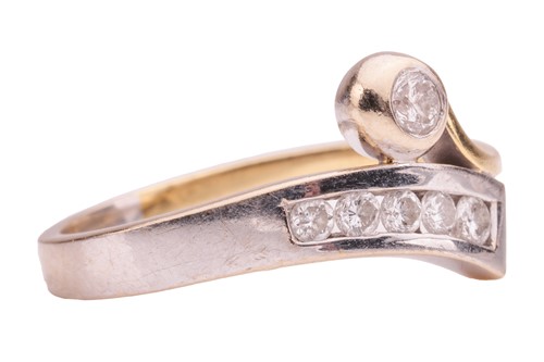 Lot 127 - A diamond-set crossover ring, featuring a...