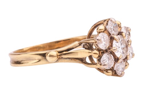 Lot 53 - A diamond-set floral cluster ring, with seven...