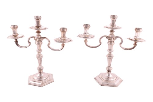 Lot 352 - A pair of early 18th century style three light...