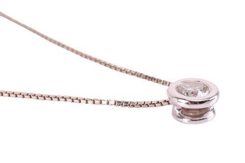 Lot 75 - A diamond-set pendant on chain, featuring a...