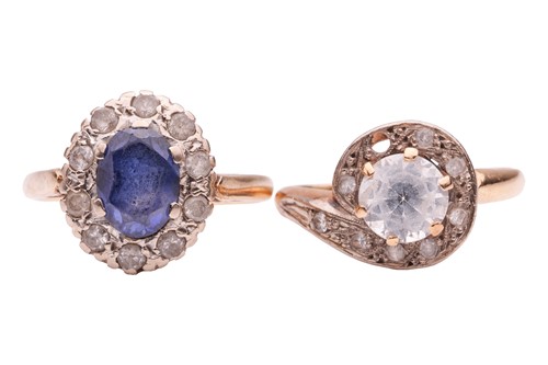 Lot 69 - Two rings, comprising a sapphire and paste...