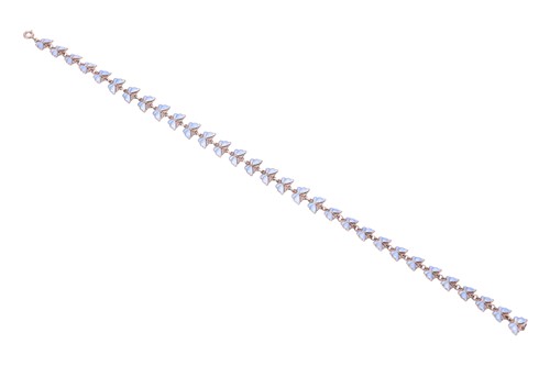 Lot 195 - A Danish enamelled butterfly choker necklace,...