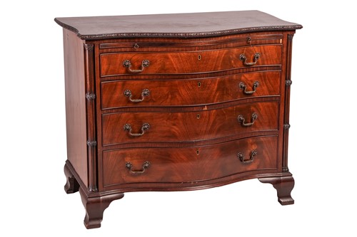 Lot 71 - A George III-style mahogany serpentine fronted...