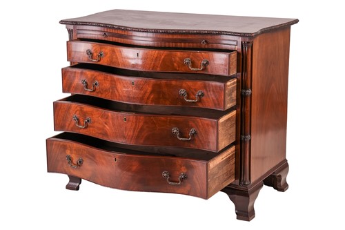 Lot 71 - A George III-style mahogany serpentine fronted...
