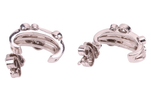 Lot 168 - Boodles - a pair of Raindance diamond-set hoop...