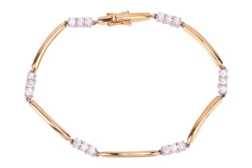 Lot 77 - A diamond-set link bracelet, comprising a...