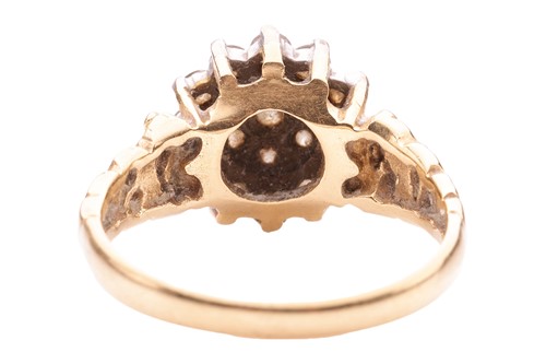 Lot 156 - A Modernist-style diamond cluster ring in 18ct...