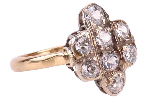 Lot 187 - A diamond-set dress ring, the plaque-style...