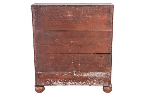 Lot 123 - A George I and later oak writing bureau, the...
