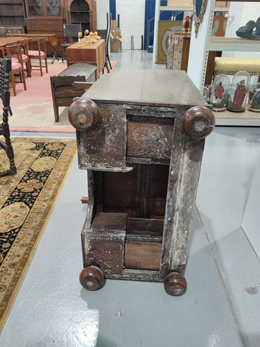 Lot 123 - A George I and later oak writing bureau, the...