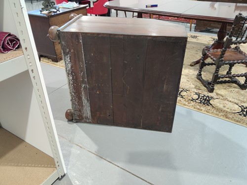 Lot 123 - A George I and later oak writing bureau, the...