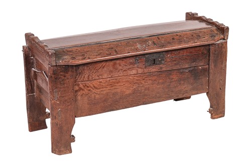 Lot 103 - A 16th-century Vernacular oak Meal Ark/Coffer,...
