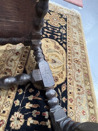 Lot 108 - A William III bobbin-turned oak back stool...