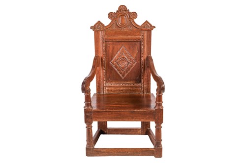 Lot 93 - A late 17th-century wainscot armchair with...