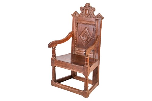 Lot 93 - A late 17th-century wainscot armchair with...