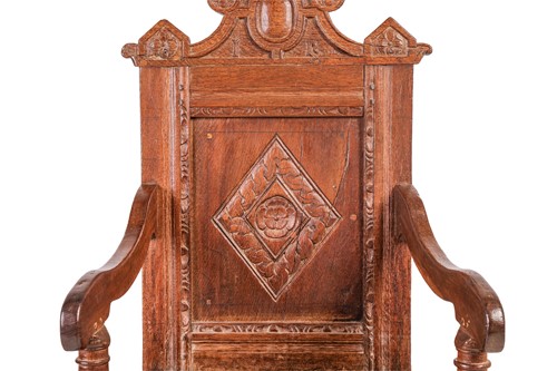 Lot 93 - A late 17th-century wainscot armchair with...