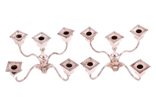 Lot 325 - A pair of five light candelabra branches; with...