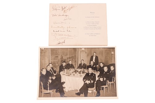 Lot 62 - Prince Philip's stag dinner: A signed menu...