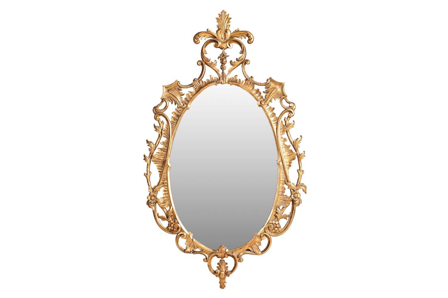 Lot 141 - A 19th-century oval carved wood and gilt gesso...