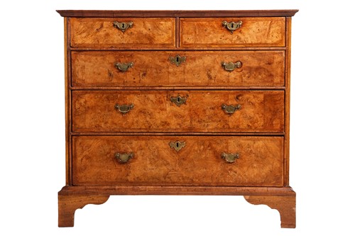 Lot 91 - George I and later field walnut chest of two...