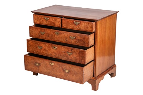 Lot 91 - George I and later field walnut chest of two...