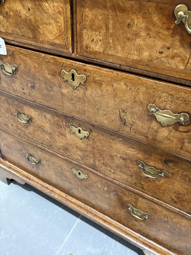 Lot 91 - George I and later field walnut chest of two...