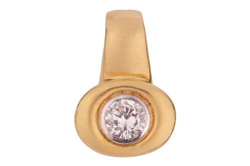 Lot 77 - A diamond-set pendant, comprising a round...