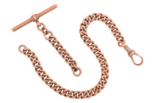 Lot 68 - A curb link bracelet along with a T-bar; the...