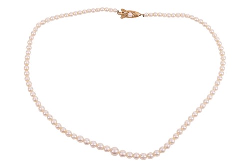 Lot 236 - Mikimoto - a single-row cultured pearl...
