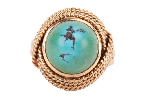 Lot 208 - A turquoise dress ring, comprising a pointed...