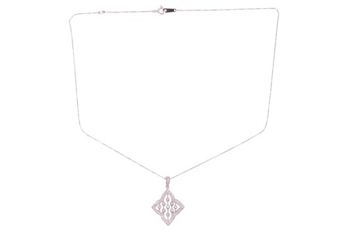 Lot 59 - A diamond set pendant, of quadrilateral design,...