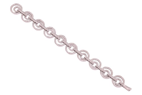 Lot 228 - A diamond-set link bracelet, with an estimated...