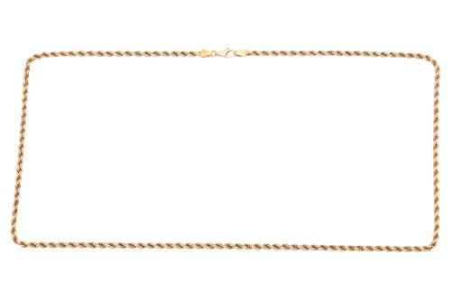 Lot 110 - A rope twist necklace, in yellow metal marked '...