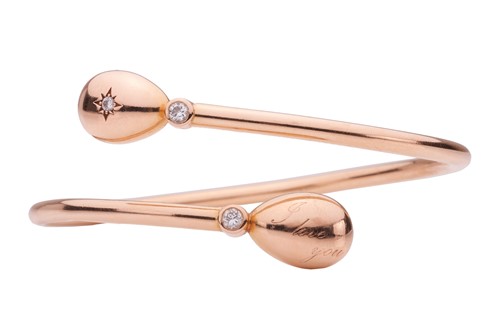 Lot 232 - Fabergé – an ‘I Love You’ crossover bracelet,...