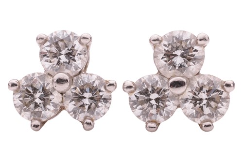 Lot 43 - Tiffany & Co. - a pair of diamond cluster...